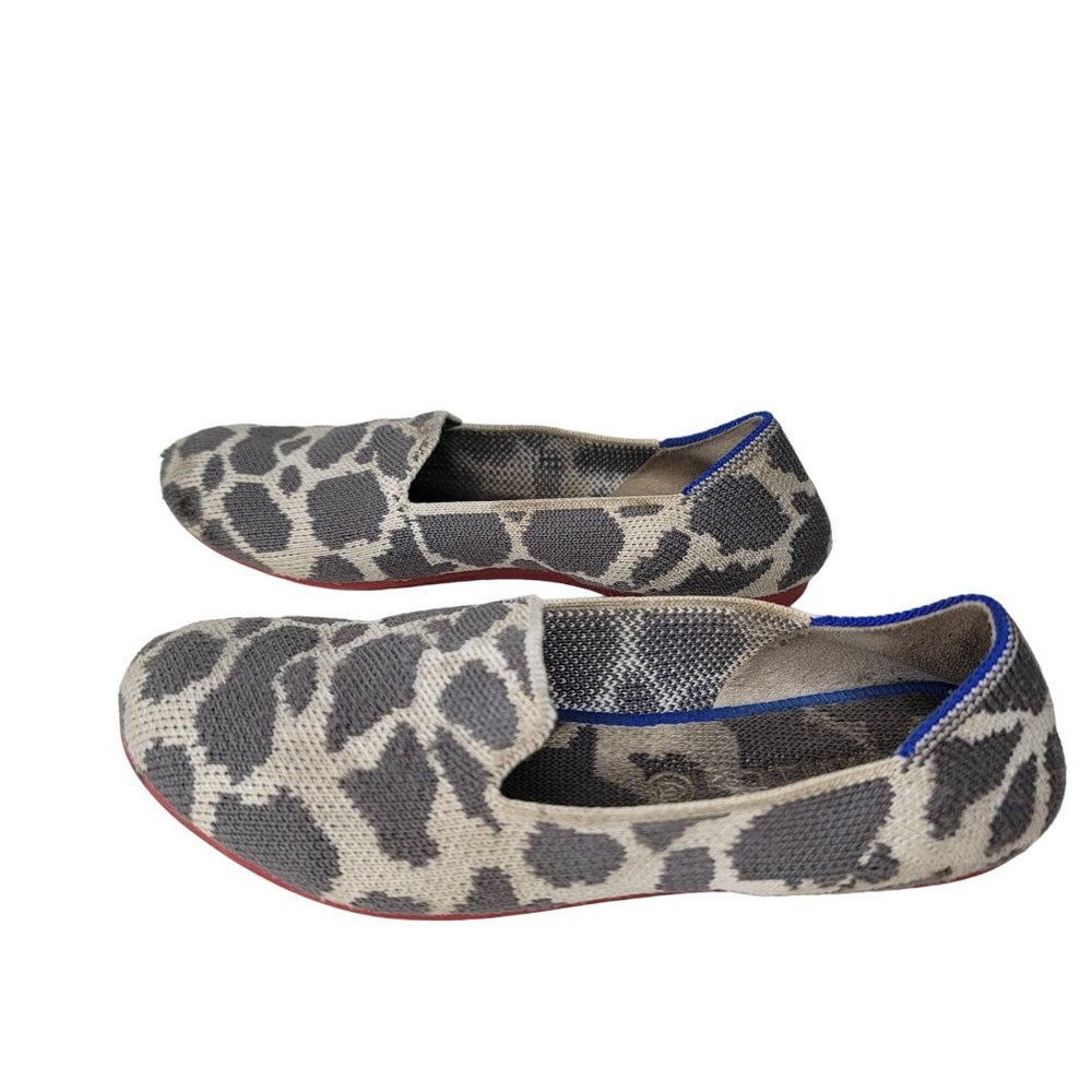Rothy's Kids cowgirl Slip-On Shoes Leopard cow Print Size 13 Red Sole
